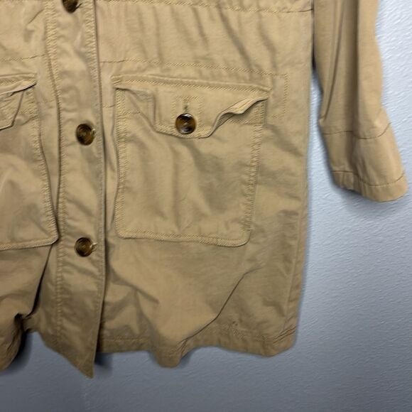 Eddie Bauer Tan Medium Weight Hooded Field Jacket Size Small Petite - Picture 6 of 11